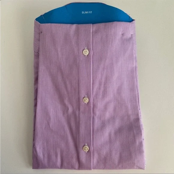 NWT Perry Ellis Purple Striped Dress Shirt - Picture 3 of 11